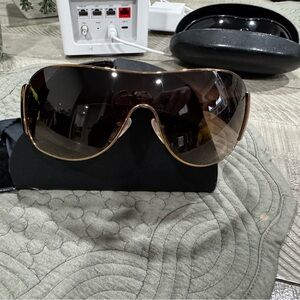 Prada Gold and Black Sunglasses